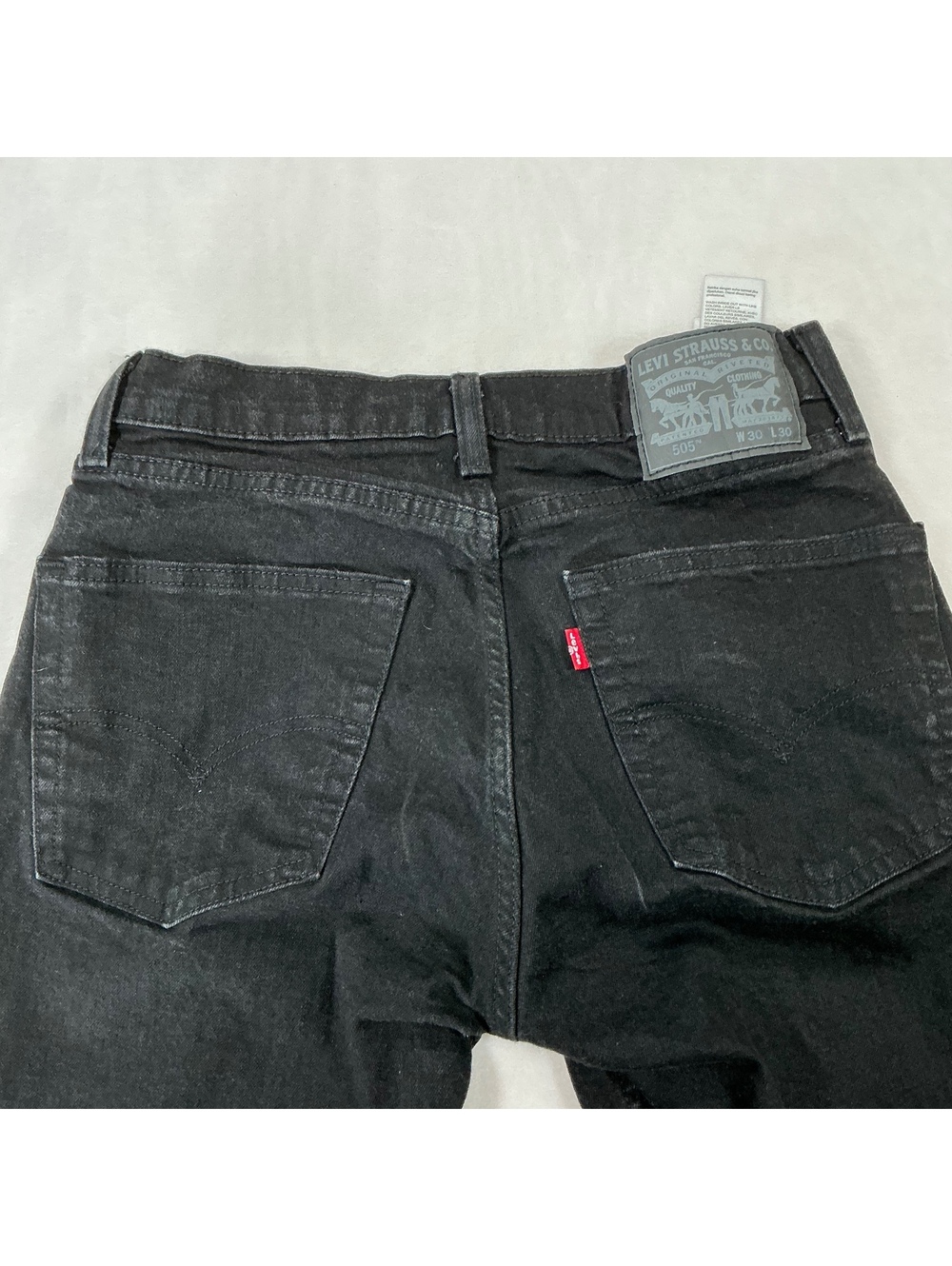 Levi’s 505 Regular Fit Jeans Men’s 30x30 Black Straight Leg Denim Pants - Picture 5 of 13